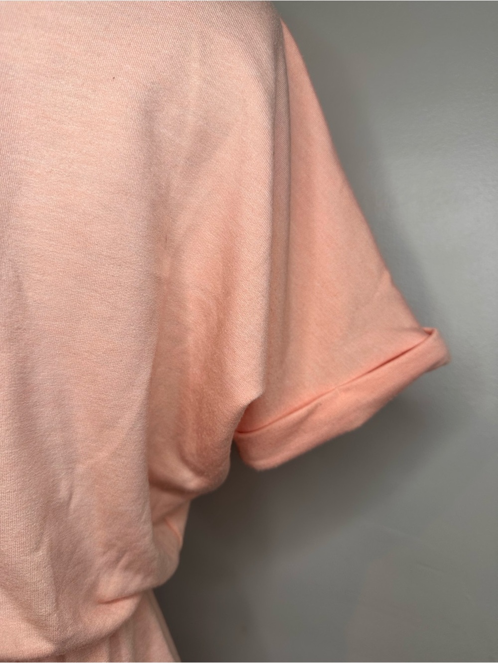 Express Peach Ruched Side-Drawstring Mini Dress - Picture 6 of 10